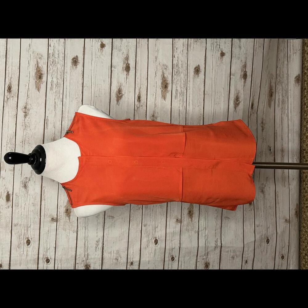 Michael Michael Kors orange sleeveless front draped button-up blouse Size XS